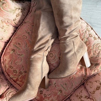 Zamša garie zābaki uz papēdi QT07-118