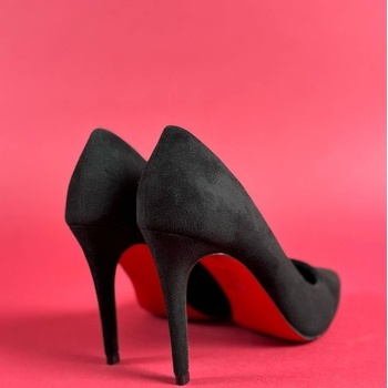 Zamša kurpes ar sarkanu zoli YES-91552-1A